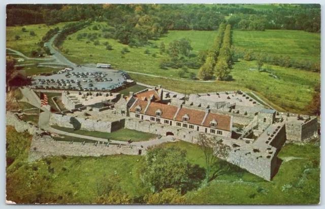 VTG NY Aerial View Historic Fort Ticonderoga Ticonderoga New York Postcard