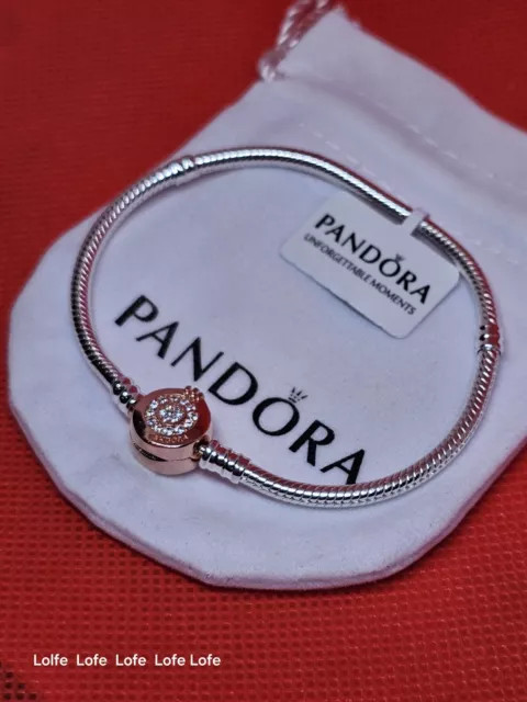 Pandora Sparkling Crown O Snake Chain Bracelet - 8.3inches