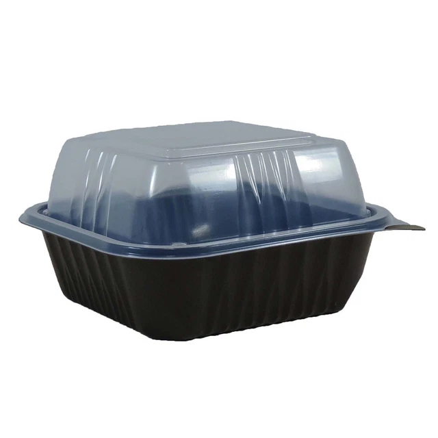 Darling Food Service Black/Clear 1-Comp. 6x 6" Container - 320 / CS"
