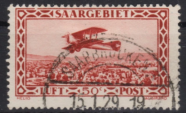 === Saargebiet FLUGPOST Mi. 126 PF II gest., Kat. 150€ ===