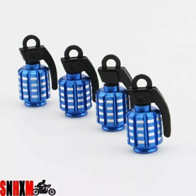 4x Grenade Exterior Wheel Tyre Tire Valve Stem Air Dust Cover Cap Fit For Suzuki 2