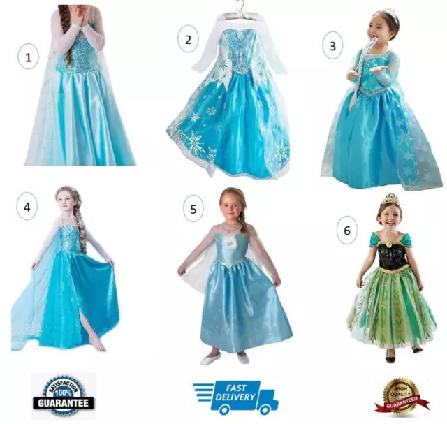Girls Dress Costume Princess Queen Elsa Anna Cosplay Party 1-13Yrs Aussie Seller