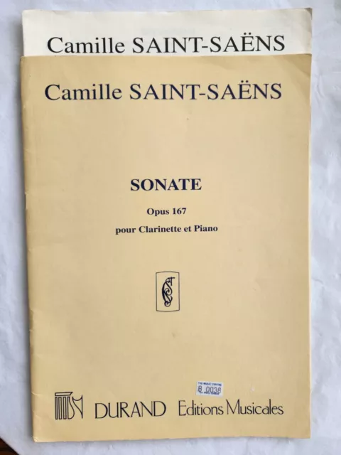 SONATA CAMILLE SAINT-SAENS OP. 167 per CLARINETTO BB (estrai) & PIANOFORTE -DURAND-GC