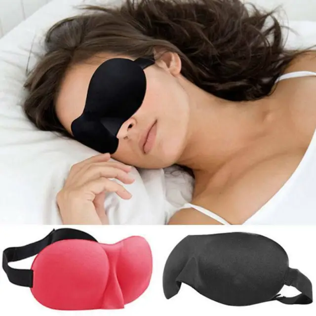 Soft Padded Sleep Mask 3D Sponge Eye Cover Travel aid Shade Blindfold New S4I2 2