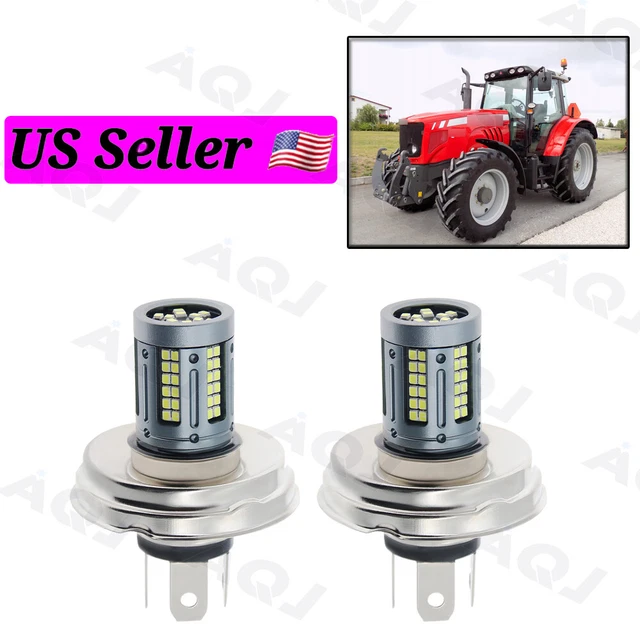 2 LED Super Bright Bulbs For Massey Ferguson MF 5475, 5445, 5455 T3 headlights