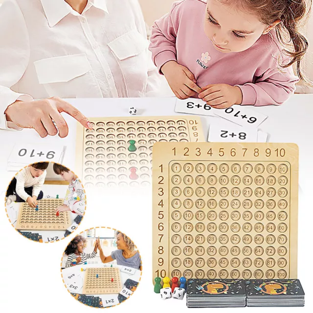 Montessori Multiplication Addition Board Wooden Counting Toy Educational Game AU 2