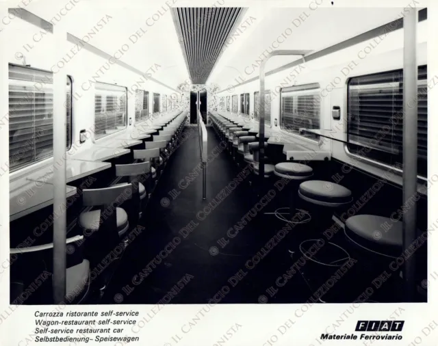 1973 Carrozza ristorante self service FIAT treno ferrovia Fotografia