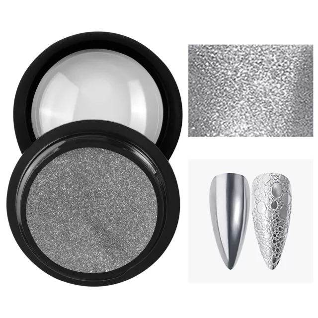 New Silver Effect Mirror Chrome Nail Powder Pigment No Polish Foil Nails Colour