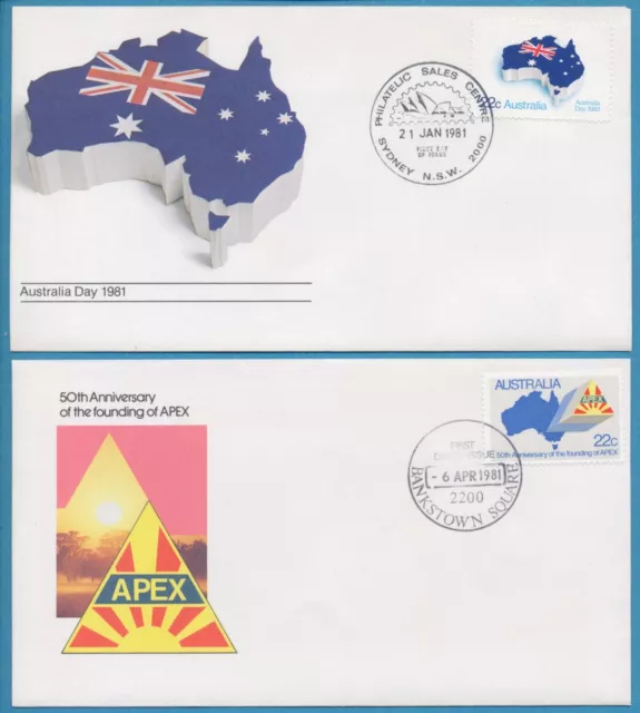 Australian FDC Collection 1981 (16 Covers) Var. Postmarks/Envelopes 3