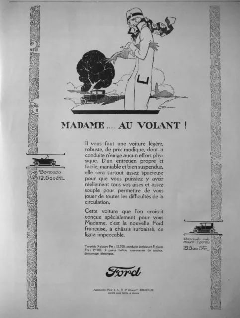Publicité Ford Le Torpédo Madame ... Au Volant !