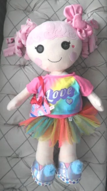Lalaloopsy soft doll, Pink Hair, approx. 53cm tall with clothes & bag