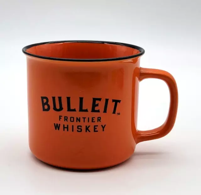 Bulleit Frontier Kentucky Whiskey Bourbon Ceramic Orange Mug Cup