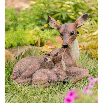 doe and fawn garden statue