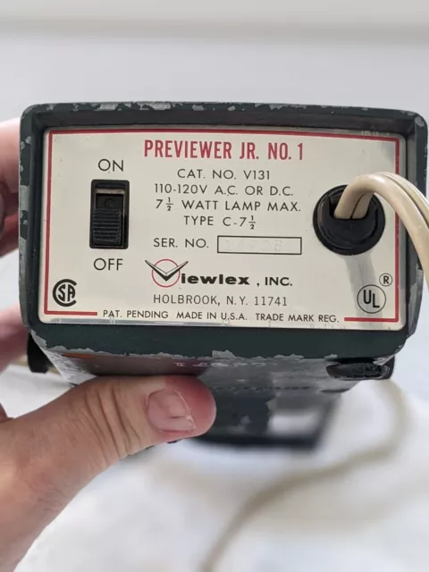 Viewlex 35mm Filmstrip Viewer Previewer Jr. No 1 works 2