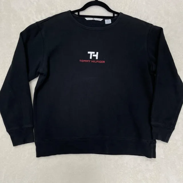 Tommy Hilfiger Girls Size L Black Pullover Jumper Sweater