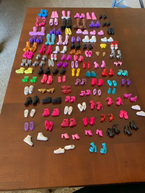 Barbie /Fashion Doll Lot Of Shoes & Boots  ~ Matched 92 Pairs