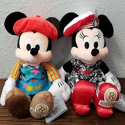 Walt Disney World Riviera Resort Plush Set Of 2 Mickey & Minnie Mouse Brand New