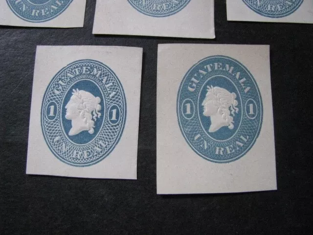 Guatemala Stamp 7 Cut Squares Embossed Lot 2
