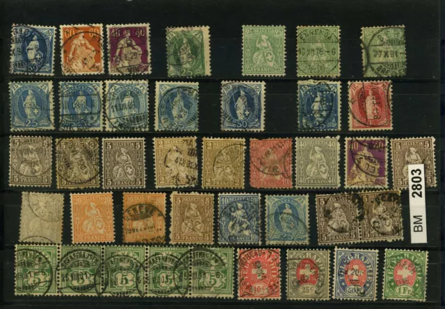 BM2803, Schweiz, x,o, Restsammlung auf A5 - Karte, Schwerpunkt Helvetia