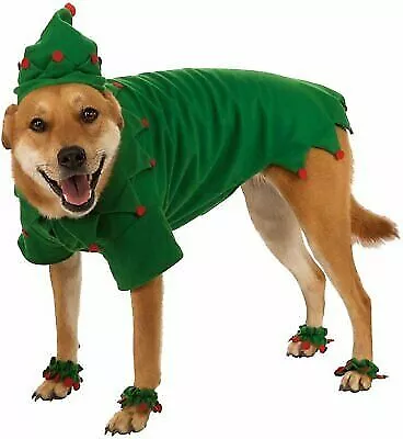 Rubie's Pet Shop Dog Christmas Holiday Costume Green Red Elf