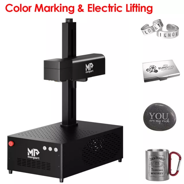 MONPORT JPT MOPA 60W Fiber Laser Engraver 8 x 8in Color Marking Electric Lifting