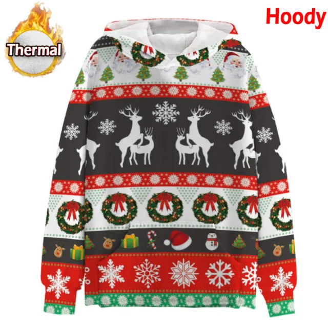 Sweatshirt Hoody Winter Jersey Fleece Jacket Christmas Shirt Thermal Clothes Top