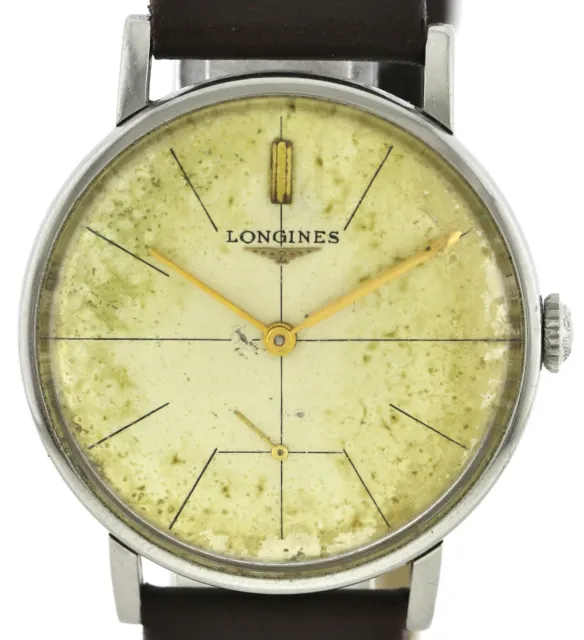 Longines Vintage- Herren-  Armbanduhr Handaufzug wohl 50er Jahre Edelstahl