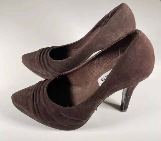 Steve Madden Womens 7.5 Brown Leather 5” Heel Pump Shoe Stiletto Scandles 2