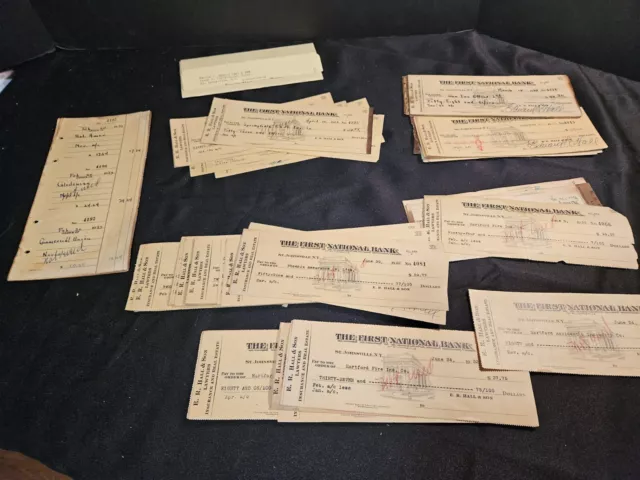 Massive Lot Of Bank Checks, 1930's, Bank Of st, johnsville NY, First National