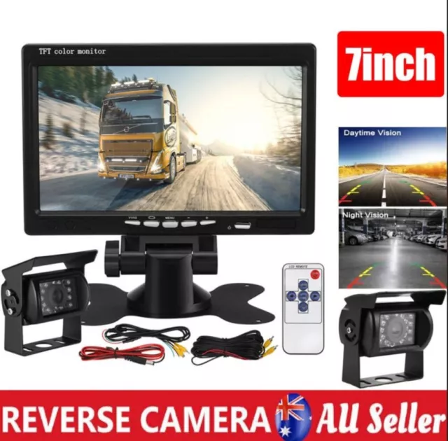 Digital Wireless 7'' Monitor Car Reversing Camera Backup Rear View Parking Kit