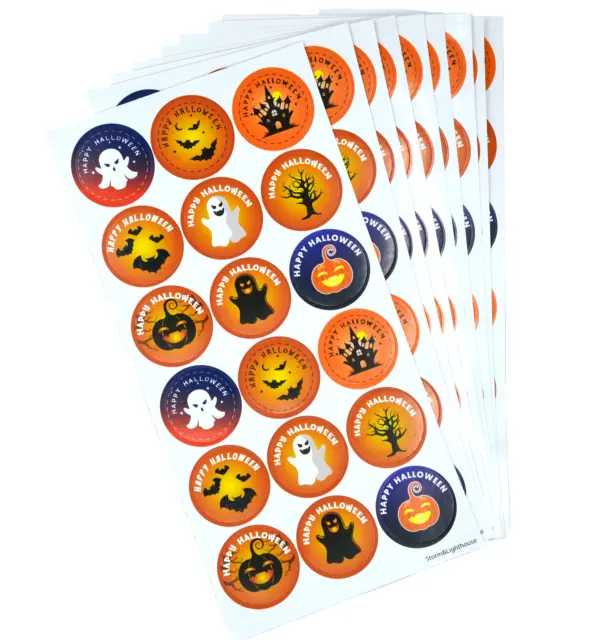 180x Halloween Stickers Children Kids Spooky Trick or Treat Party Bag Pumpkin