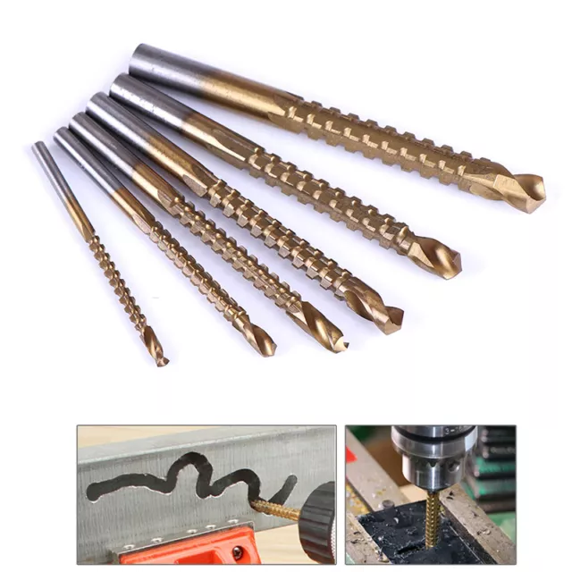 6Pcs HSS Countersink Drill Bit Titanium Coated HSS Saw Drilling Power ToolY-wf