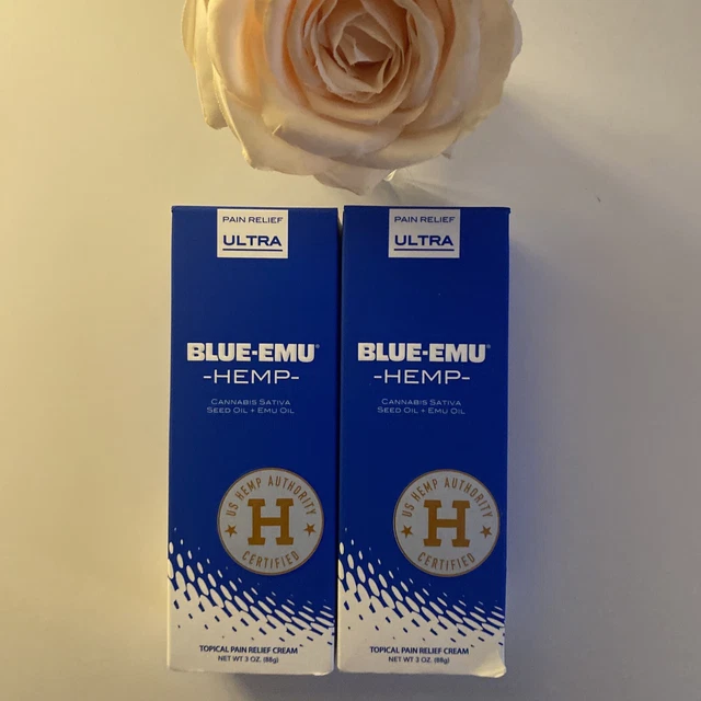 2X Blue-Emu Hemp Topical Pain Relief Cream Arthritis Backache Sprains 3ozX2 7/24