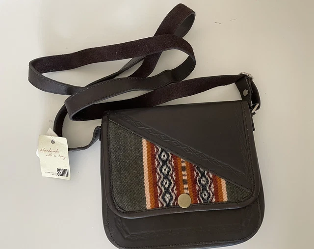 Camari Handmade Crossbody Small Leather Purse Dark Brown Fair Trade Ecuador