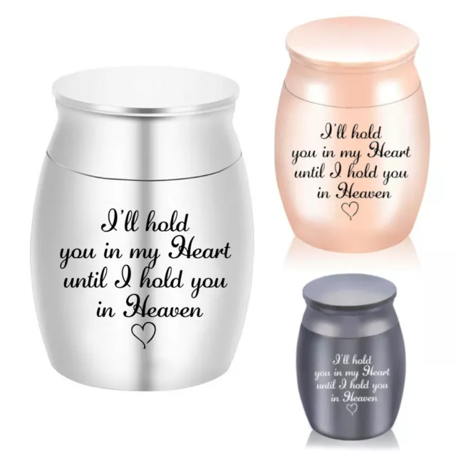 Tiny Mini Urn Cremation Ashes Holder Memorial Keepsake - I'll hold you in my...