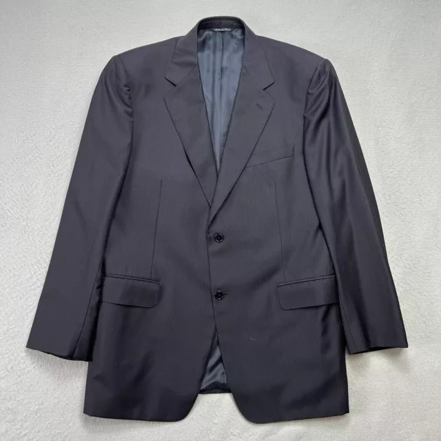 Canali Blazer Mens 44R (EU 54) Sport Coat Suit Jacket Navy Striped Wool Vented