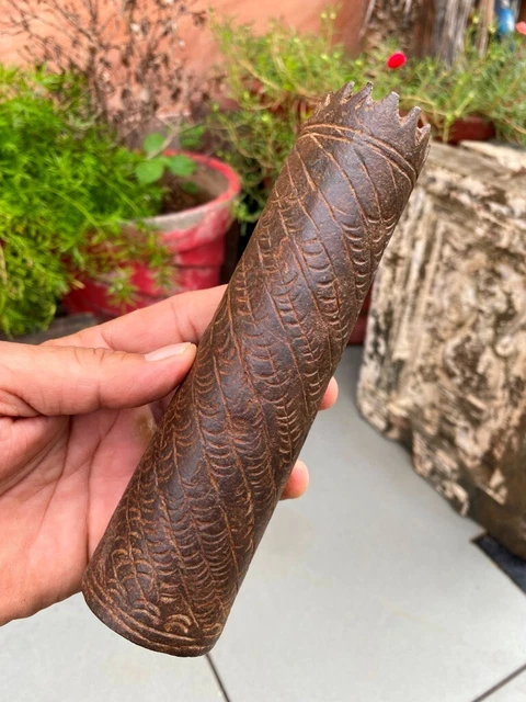 1700's Antique Old Rare Iron Hand Forged  Beautiful Carved Mughal Period Pipe