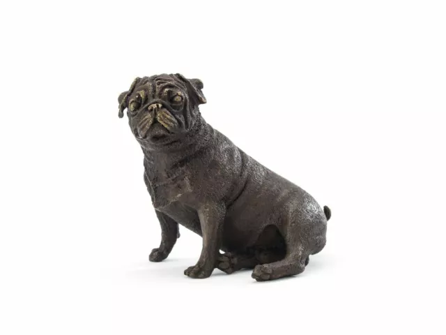 Escultura de bronce - Perro carlino - Estilo antiguo