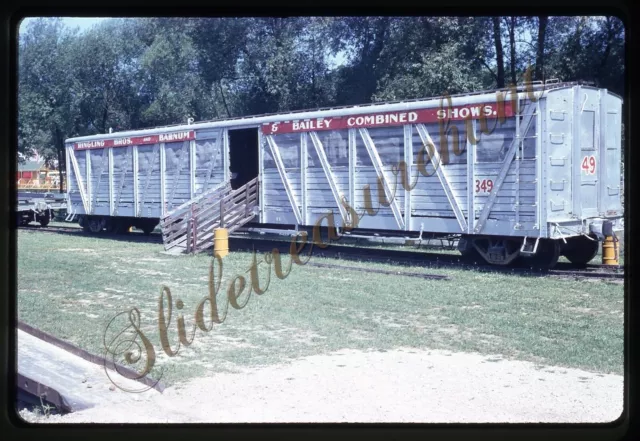 Circus World Museum Train Car Ringling Bros RBBB 1960s 35mm Slide Kodachrome