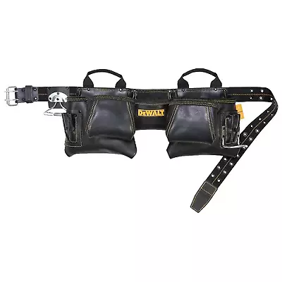 Dewalt DG5472 Carpenters 12 Pocket Top Grain Leather Tool Belt Work Apron