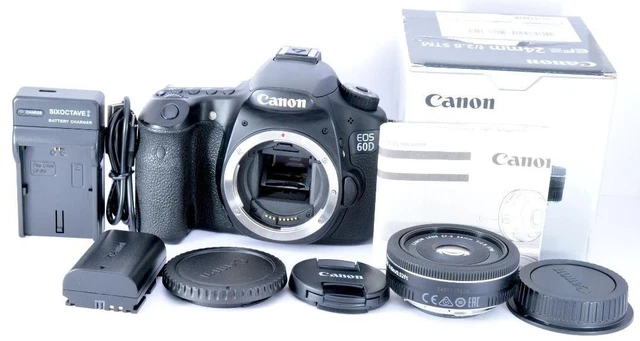★美品★ キャノン Canon EOS60D EF-S24/2.8 STM CANON EOS 60D Black 18MP Digital SLR Camera w/EF-S24/2.8 STM