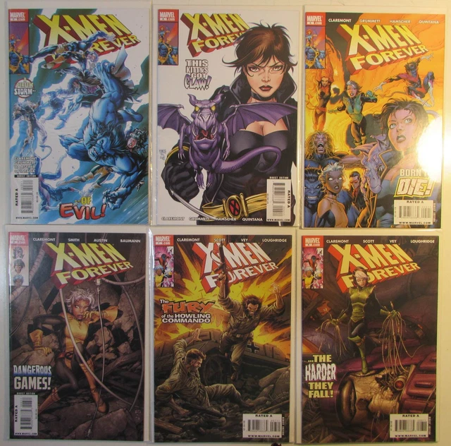X-Men Forever Lot of 6 #3,4,5,6,7,8 Marvel (2009) 2nd Series Comic Books
