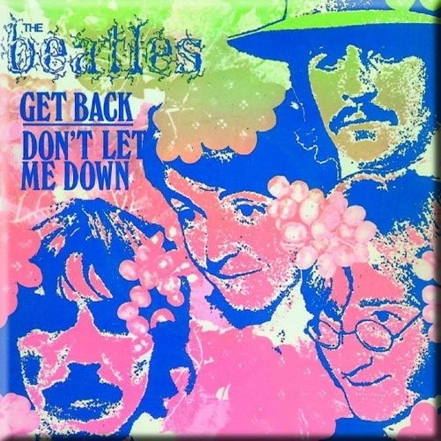 Magnete da frigorifero The Beatles Get Back Dont Let Me Down nuovo ufficiale 76 mm x 76 mm