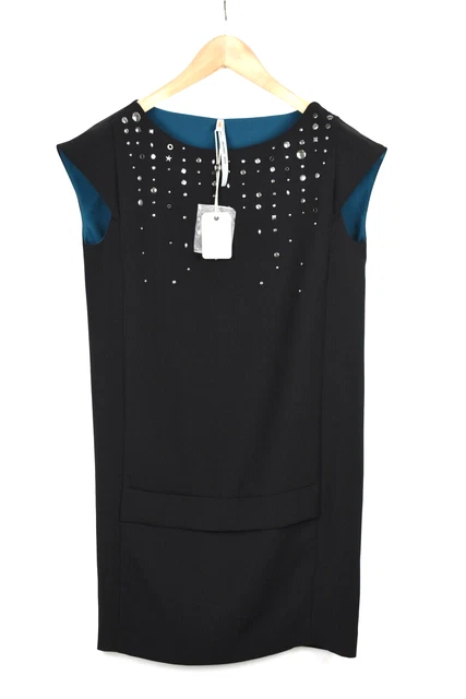 Cop Copine Fever Robe Femme Ue 40 sans Manche Stars Clous Mini Noir Tunique