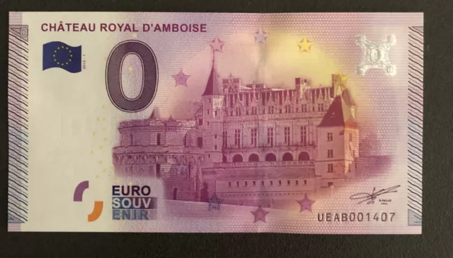 Billet touristique 0 euro Souvenir Château royal d'Amboise France 2015