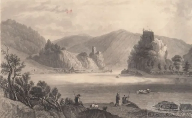 Der Donau-Strudel (Nieder-Oesterreich). aus Meyers Universum, Stahlstich. 1850