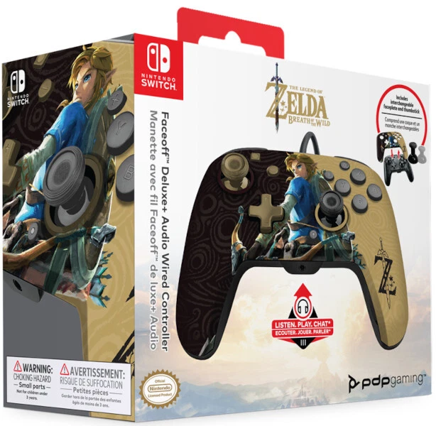 Gamecube Controller Zelda Breath Of The Wild MANDO PDP FACEOFF Deluxe + Audio Wired Controller Zelda Breath Of The