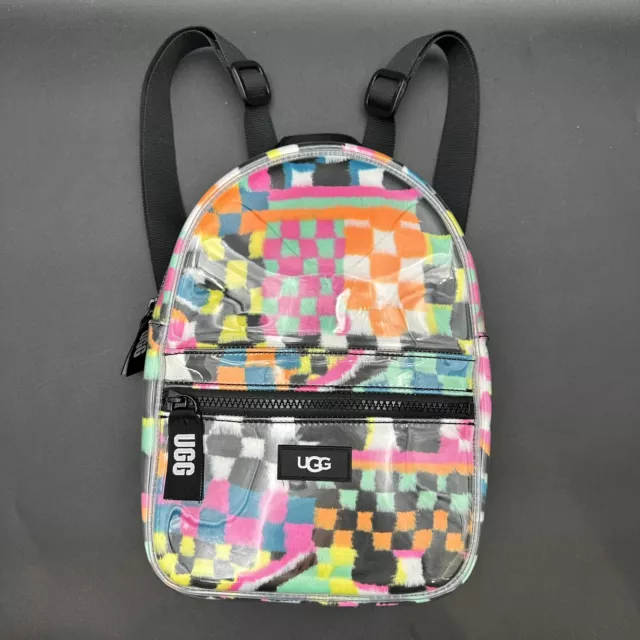 RARE 🔥 UGG Dannie II Mini Backpack Clear BLACK MULTI CHECKS #1126834
