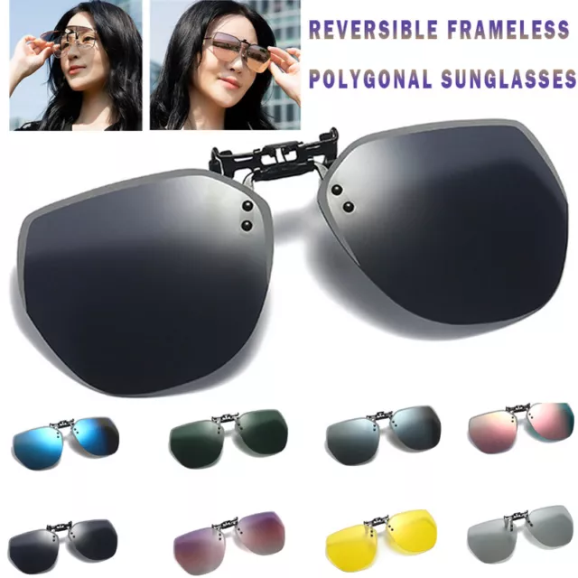 ~Flip Up Clip on Sunglasses Polarized Glasses Driving Anti Glare Men Women UV400