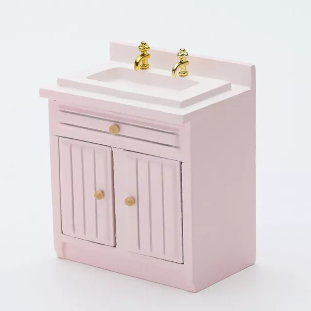 1:12 Kitchen Dollhouse Miniature Wooden Furniture Cabinet Dollhouse Accessories
